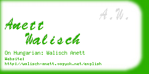 anett walisch business card